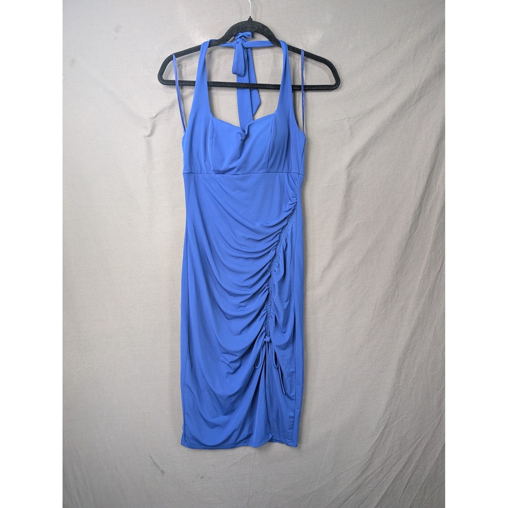 City Studio Royal Blue Halter Ruched Bodycon Dress 8415-FT7A Mens‎ M